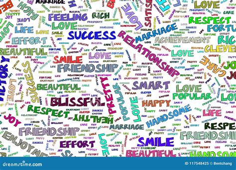 Abstract Positive Emotion Word Cloud Illustrations Background Design
