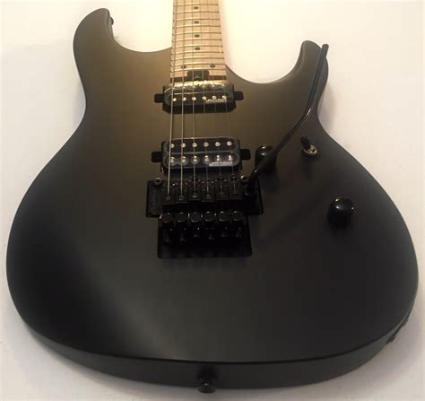 Vintage V624frbk Reissued Satin Black Guitar Wfloyd Rose And Maple Fretboard