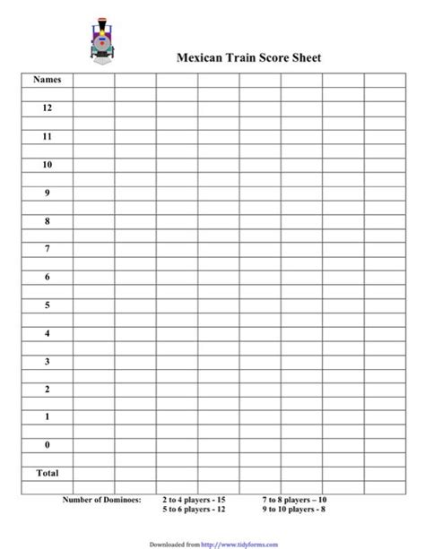 2 Mexican Train Score Sheet Templates Free Templates In