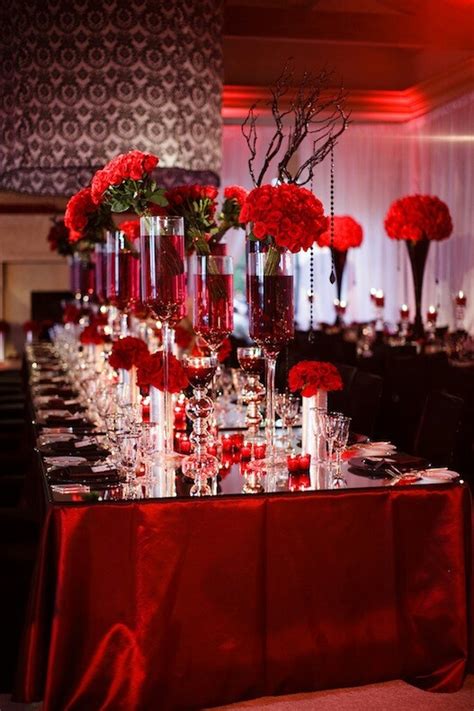30 Best Red And Black Table Decor Images On Pinterest Decor Wedding