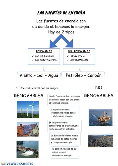 Tipos De Energia Ficha Interactiva Y Descargable Puedes Hacer Los Images