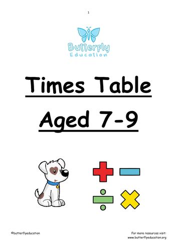 7 9 Times Table Workbook Teaching Resources