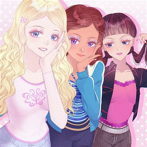 Safebooru 2000s Fashion 3girls Bangs Barbie Character Barbie