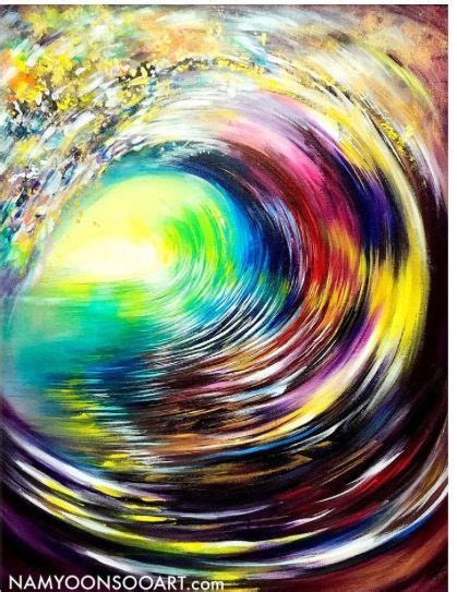 An Abstract Painting With Colorful Swirls And Colors