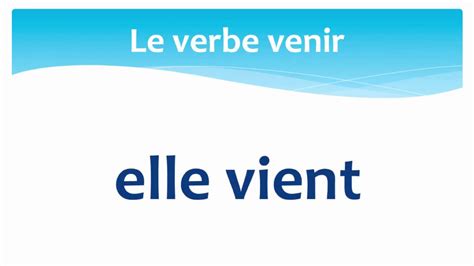 The Verb To Come In French Present Tense Le Verbe Venir En Français