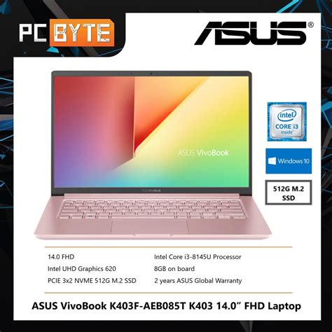 Asus Vivobook K403f Aeb084t K403 140” Fhd Laptop Petal Pink Shopee