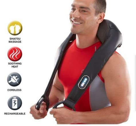 Brookstone Cordless Shiatsu Neck And Back Massager With Heat For Sale In