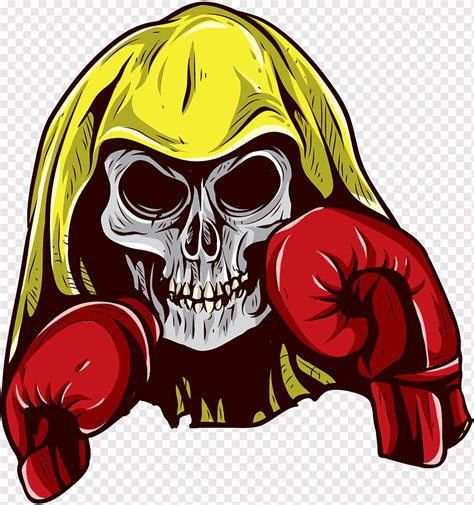 Boxing Glove Skull Boxing Skull Painted Hand Sport Png Pngwing