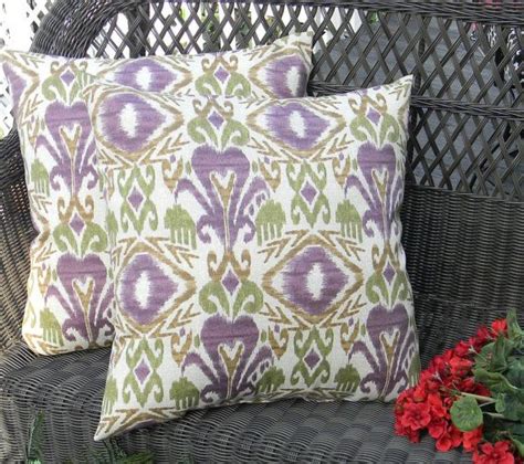 It's possible you'll found another brown couch purple pillows better design ideas. SET OF 2 - Indoor / Outdoor Decorative 20" Pillows - Purple Plum Green Brown Ivory Ikat | Purple ...