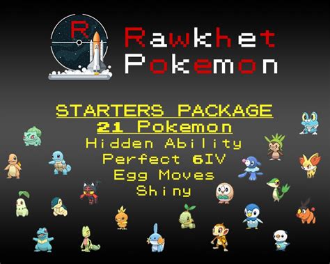 Starters Package 21x 6iv Shiny Egg Moves Hidden Abilities Pokemon Sunmoon Gen 7