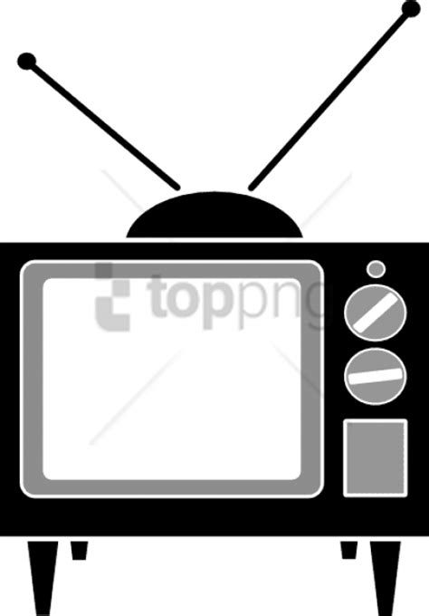 Download Old 1960s70s Tv Set With Indoor Antenna Clip Art Old Tv