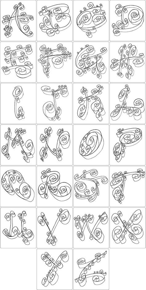 Free Printable Quilling Letter Patterns Printable Templates