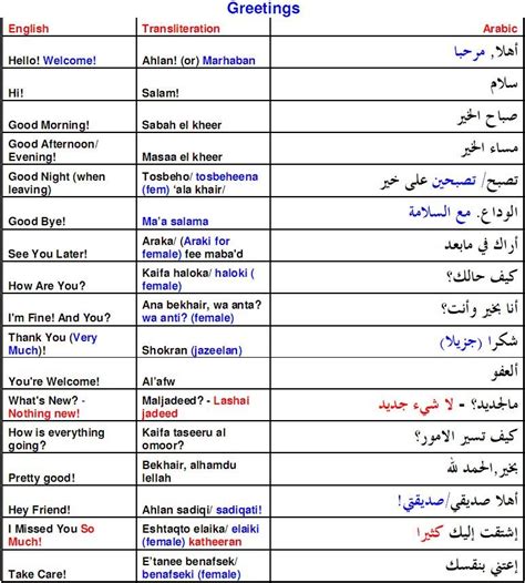 Common Arabic Greetings And Phrases Learn Arabic Learn Arabic Hot Sex Picture