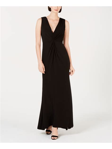Calvin Klein 179 Womens New Black V Neck Sleeveless Fit Flare Dress