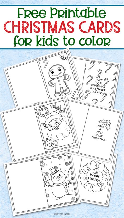 First published on wednesday 7 september 2016 last modified on monday 7 december 2020. 3 Free Printable Christmas Cards for Kids to Color | Sunny Day Family