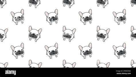 Dog Seamless French Bulldog Vector Pattern Isolated Paw Icon Wallpaper