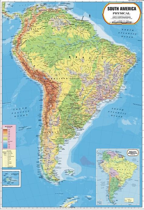 South America Physical Map At Lowest Price In Delhi Manufacturer