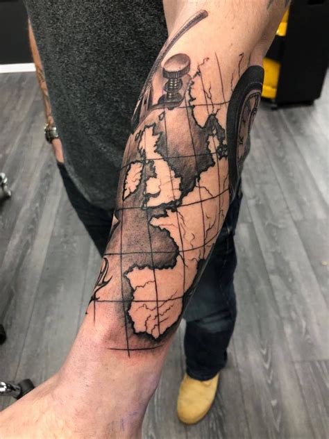 map tattoo by stefan at holy grail map tattoos world map tattoos tattoos