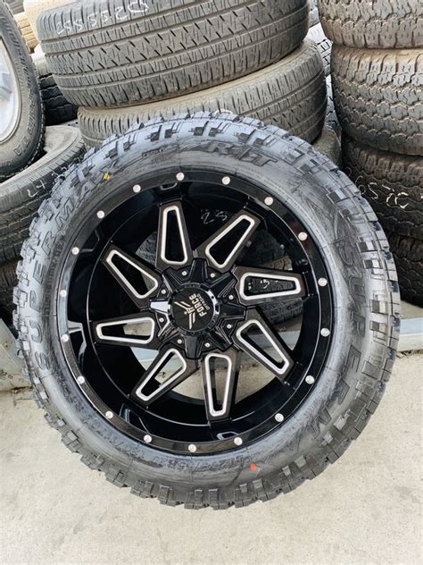 20x10 New Rims And Mud Rt Off Road Tires 6 Lug Chevy Gmc Nissan Ford