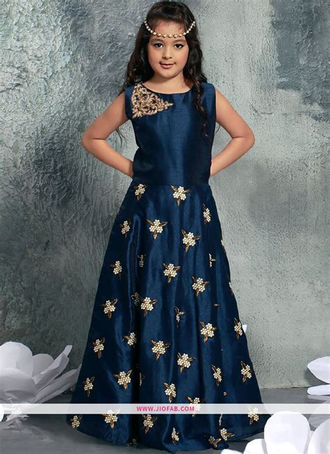 Buy Diwali Collections Of Modern Western Dresses For Girl Kids In Navy Color Online