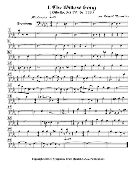 After dinner, othello proposes to walk with lodovico, and sends desdemona to bed, telling her that he will be with her shortly and that she should dismiss emilia. Download Shakespearean Music For Brass Quintet - 1. The ...