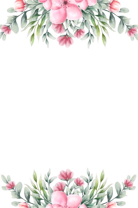 Watercolor Pink Flower Frame 13219599 Png