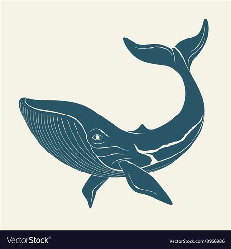Silhouette Of Whale Template For Labels Royalty Free Vector