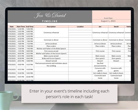 Wedding Planner Excel Spreadsheet Template