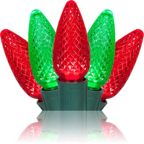 Red chasing lights with one string of orange lights. Walkway Lights - C9 Red / Green Christmas LED Pathway Lights