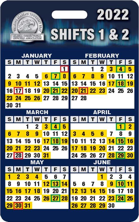 2022 Shift Calendars Alaska Correctional Officers Association