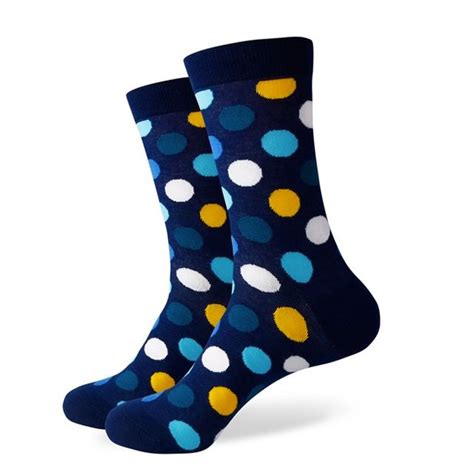 Our Striking Blue Multi Color Polka Dot Socks Are For Those Who Dare To Be Bold Pair Them With
