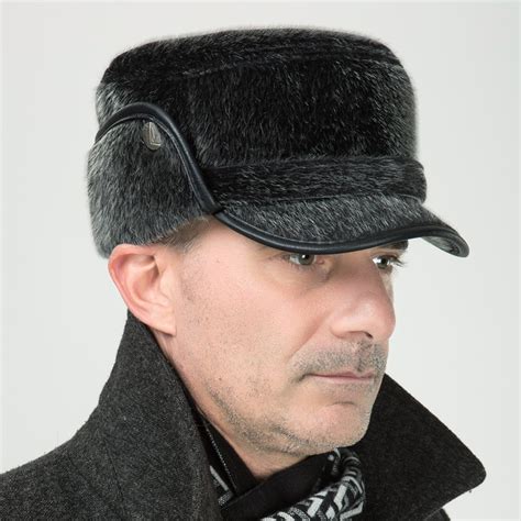 Winter Hat For Men Middle Aged Mink Winter Bomber Hats Winter Elderly