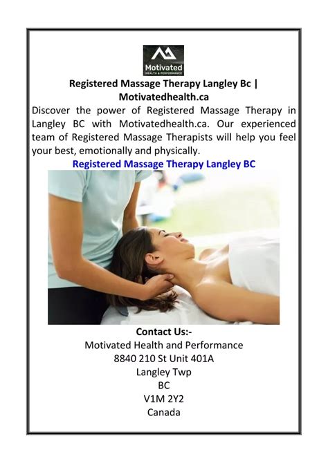 Ppt Registered Massage Therapy Langley Bc Motivatedhealthca Powerpoint Presentation Id12594656
