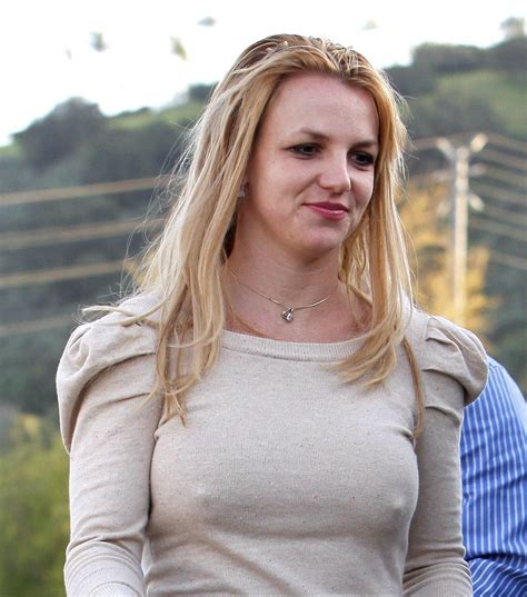 Britney Still Braless Lovely Sweater Braless