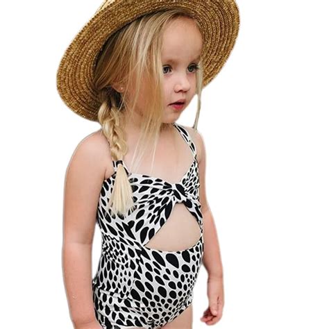 New 2017 Summer Trendy Infant Baby Girl Kid Leopard One Piece Bikini
