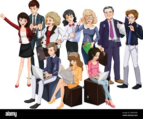 Group Of People Formal Attire Stock Vector Images Alamy