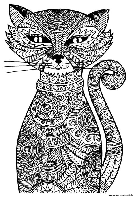 Adult Cat Coloring Pages Printable