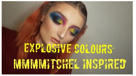 Mmmmitchell Inspired Makeup Tutorial Explosive Colour Youtube