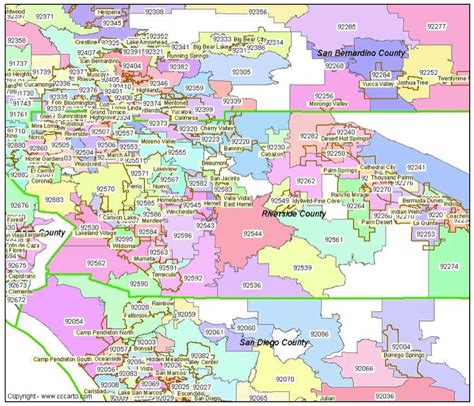 Riverside County Zip Code Map Map Vectorcampus Map