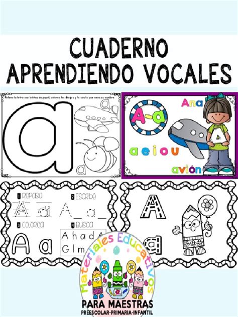 Cuaderno Aprendiendo Las Vocales Por Materiales Educativos Maestras