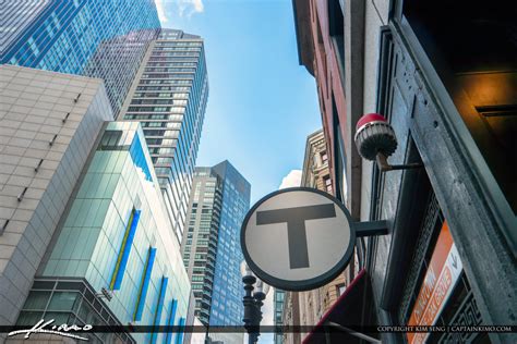 The T Subway Sign Downtown Boston Massachusetts Royal Stock Photo