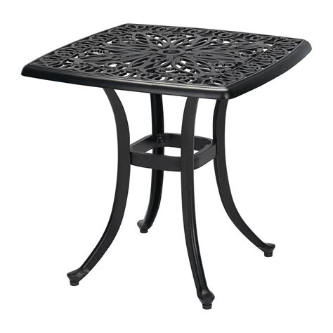 Laurel Canyon Classic Black Square Cast Aluminum Outdoor Patio Side Table Hocatsidesqu The