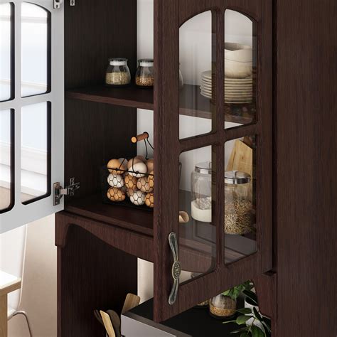 Covered in a distressed espresso finish. View Kitchen Pantry Cabinet Espresso Images