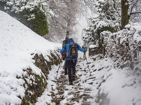 Winter Trekking In The Italian Alps Stock Image Image Of