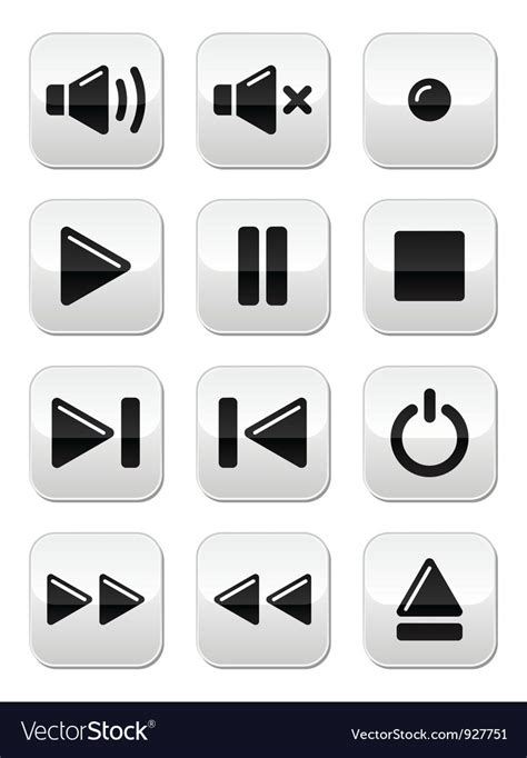 Sound Music Buttons Set Royalty Free Vector Image