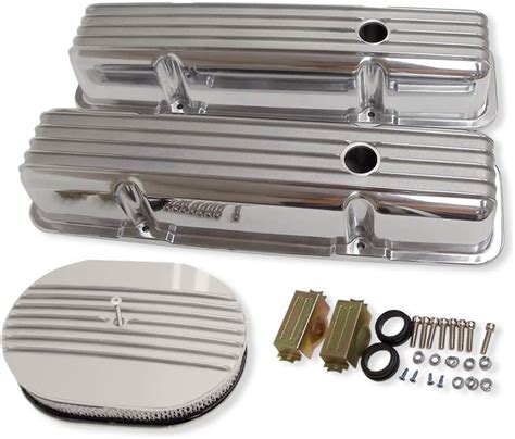 Amazon Com Demotor Performance For Sbc Chevy Finned Aluminum Valve Covers Air Cleaner