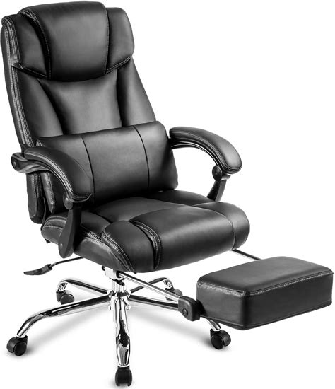 Julyfox Adjustable Reclining Leather Office Chair 