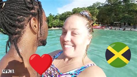 Jamaican Beach Packed With People Winifred Beach Interracial Couple Youtube