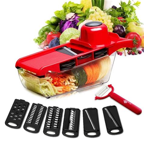 Vegetable Cutter Multipurpose With 6 In One Steel Blades Slicer Potato
