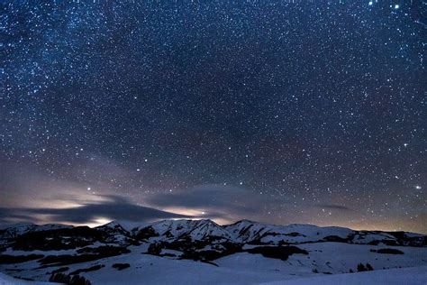Hd Wallpaper Snow Night Stars Bokeh Switzerland Alps Matterhorn